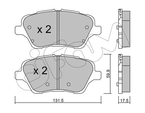 CIFAM Комплект тормозных колодок, дисковый тормоз 822-976-0