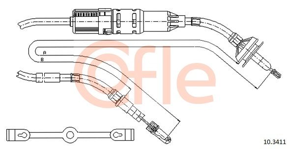 COFLE Трос, управление сцеплением 10.3411