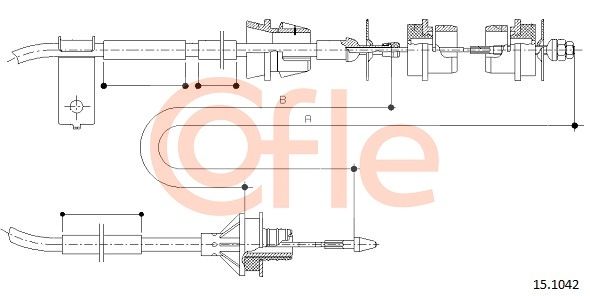 COFLE Трос, управление сцеплением 15.1042