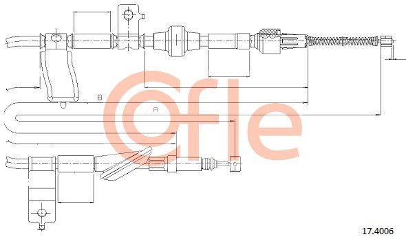 COFLE Тросик, cтояночный тормоз 17.4006