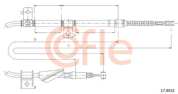 COFLE Тросик, cтояночный тормоз 17.4033
