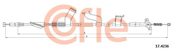 COFLE Тросик, cтояночный тормоз 17.4236
