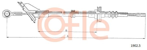 COFLE Трос, управление сцеплением 1902.5