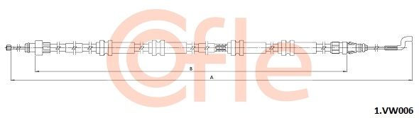 COFLE Тросик, cтояночный тормоз 1.VK006