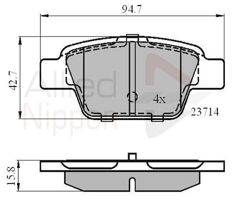 COMLINE Piduriklotsi komplekt,ketaspidur ADB01039