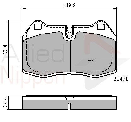 COMLINE Piduriklotsi komplekt,ketaspidur ADB01097