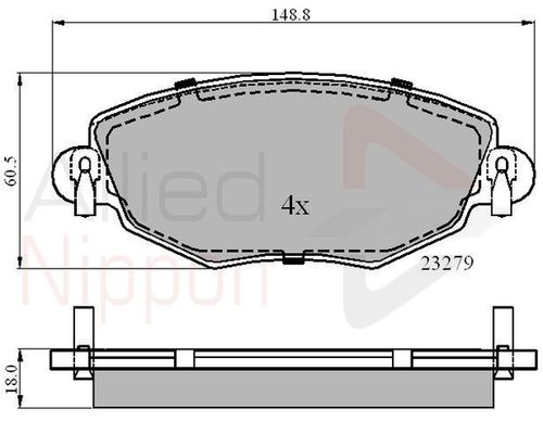 COMLINE Комплект тормозных колодок, дисковый тормоз ADB01110