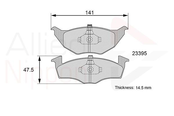 COMLINE Комплект тормозных колодок, дисковый тормоз ADB01144