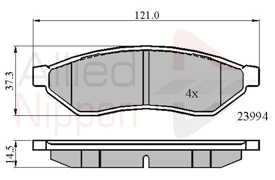 COMLINE Комплект тормозных колодок, дисковый тормоз ADB01190