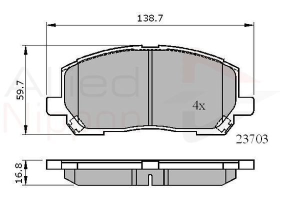 COMLINE Комплект тормозных колодок, дисковый тормоз ADB01507