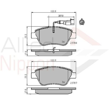 COMLINE Комплект тормозных колодок, дисковый тормоз ADB11702