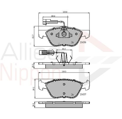 COMLINE Комплект тормозных колодок, дисковый тормоз ADB1897