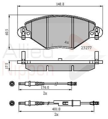 COMLINE Комплект тормозных колодок, дисковый тормоз ADB21120