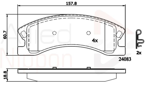 COMLINE Piduriklotsi komplekt,ketaspidur ADB31202