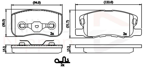 COMLINE Комплект тормозных колодок, дисковый тормоз ADB32125