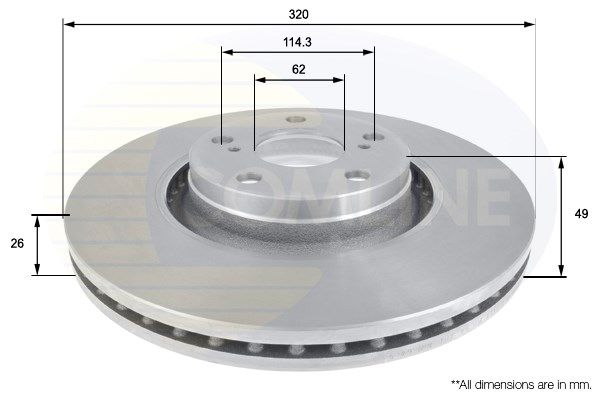 COMLINE Тормозной диск ADC01165V