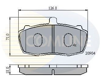 COMLINE Комплект тормозных колодок, дисковый тормоз CBP01066