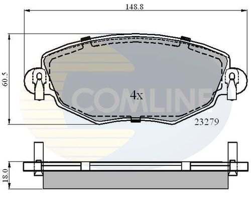 COMLINE Комплект тормозных колодок, дисковый тормоз CBP01110