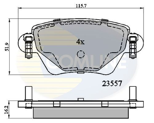 COMLINE Комплект тормозных колодок, дисковый тормоз CBP01114