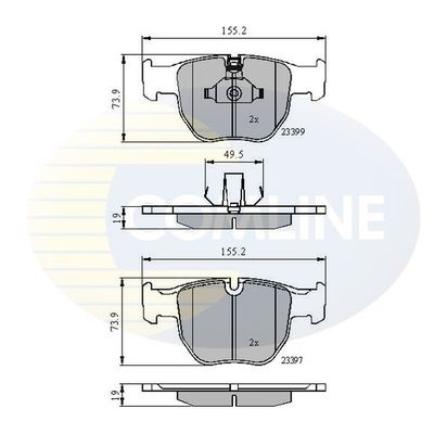 COMLINE Комплект тормозных колодок, дисковый тормоз CBP01157
