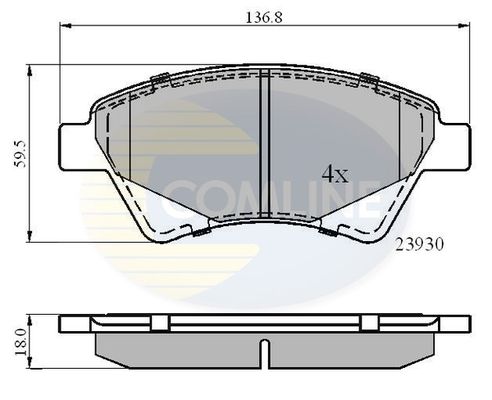 COMLINE Piduriklotsi komplekt,ketaspidur CBP01160