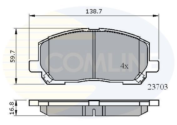 COMLINE Комплект тормозных колодок, дисковый тормоз CBP01507