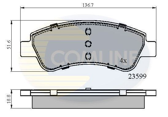 COMLINE Piduriklotsi komplekt,ketaspidur CBP01525