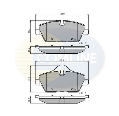 COMLINE Комплект тормозных колодок, дисковый тормоз CBP01531