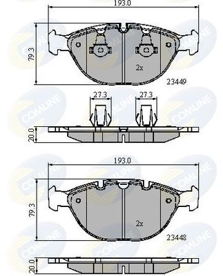 COMLINE Piduriklotsi komplekt,ketaspidur CBP01609