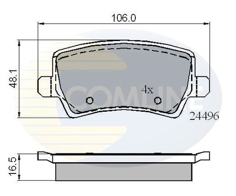 COMLINE Комплект тормозных колодок, дисковый тормоз CBP01613