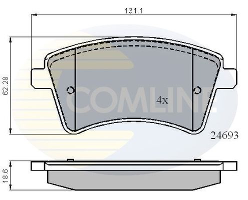 COMLINE Piduriklotsi komplekt,ketaspidur CBP01707