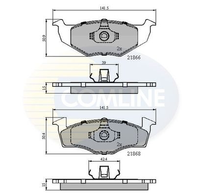 COMLINE Комплект тормозных колодок, дисковый тормоз CBP0180