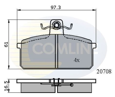 COMLINE Комплект тормозных колодок, дисковый тормоз CBP0204