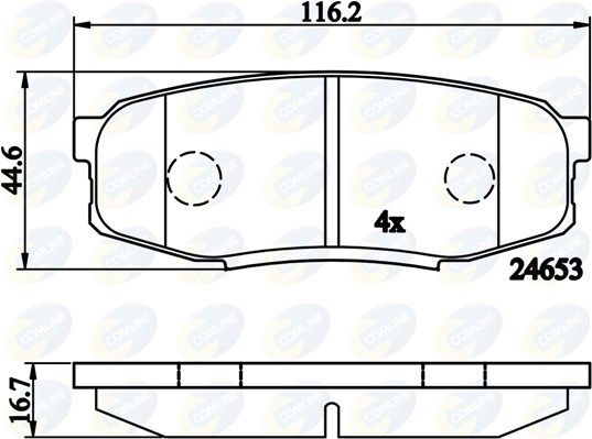 COMLINE Piduriklotsi komplekt,ketaspidur CBP02124