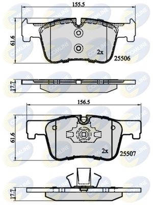 COMLINE Комплект тормозных колодок, дисковый тормоз CBP02130