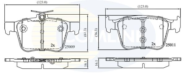 COMLINE Комплект тормозных колодок, дисковый тормоз CBP02157