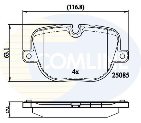 COMLINE Piduriklotsi komplekt,ketaspidur CBP02212