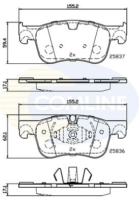 COMLINE Комплект тормозных колодок, дисковый тормоз CBP02246