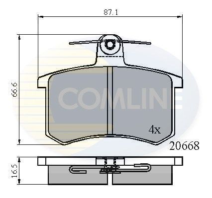COMLINE Комплект тормозных колодок, дисковый тормоз CBP0558