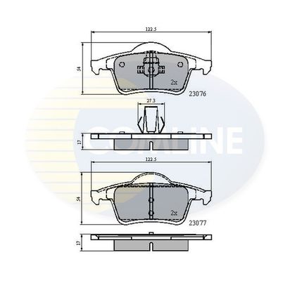 COMLINE Комплект тормозных колодок, дисковый тормоз CBP0729