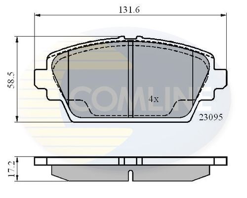 COMLINE Комплект тормозных колодок, дисковый тормоз CBP0802