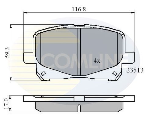 COMLINE Комплект тормозных колодок, дисковый тормоз CBP0904