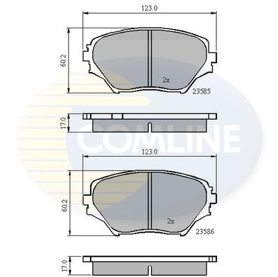 COMLINE Комплект тормозных колодок, дисковый тормоз CBP0944