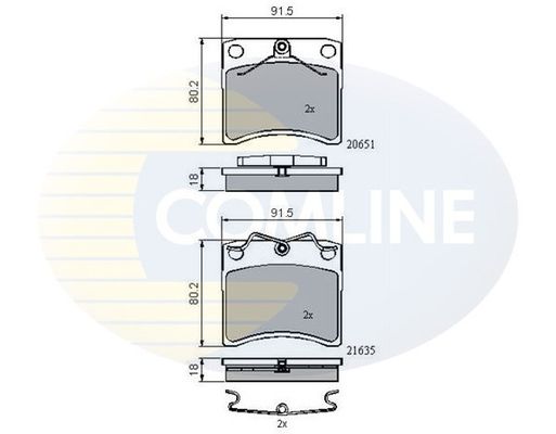 COMLINE Комплект тормозных колодок, дисковый тормоз CBP0953