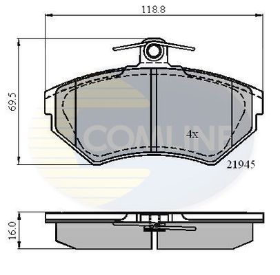 COMLINE Комплект тормозных колодок, дисковый тормоз CBP0989