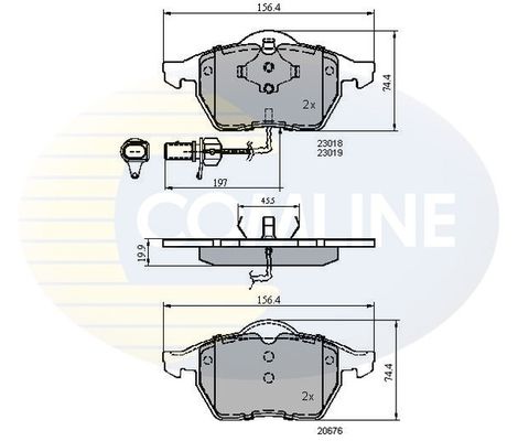 COMLINE Комплект тормозных колодок, дисковый тормоз CBP11025