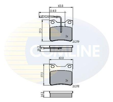 COMLINE Комплект тормозных колодок, дисковый тормоз CBP11060