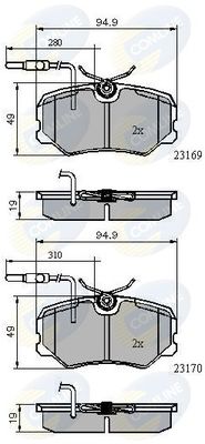COMLINE Комплект тормозных колодок, дисковый тормоз CBP11098