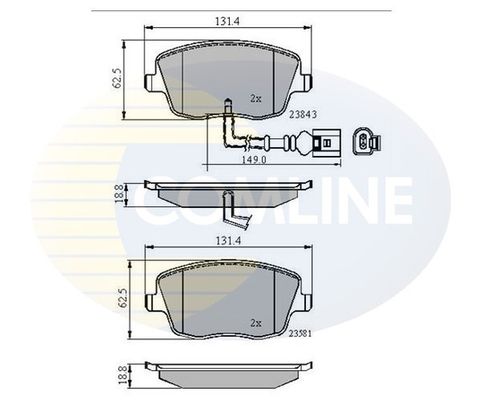 COMLINE Piduriklotsi komplekt,ketaspidur CBP11147