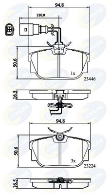 COMLINE Piduriklotsi komplekt,ketaspidur CBP11151